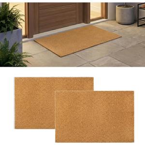 2 Pcs Blank Door Mats, 32x20 Inch Artificial Coir Door Mats for Crafting Painting, Plain Welcome Mat with Non-Slip Rubber Backing for Indoor Outdoor Front Porch Entryway (2 Pcs)