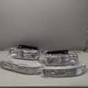 AUTOSAVER88 Headlight Assembly Compatible with 1999-2002 Chevy Silverado 1500 2500/2001-2002 Silverado 1500HD 2500HD 3500/2000-2006 Tahoe Suburban 1500 2500 Headlamp with Bumper Lights Clear Reflector