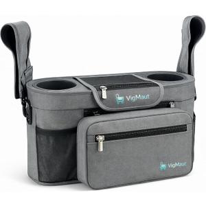 Stroller Caddy with Cup Holder Universal Waterproof Stroller Organizer with Cup Holder for Instant Access & Hands-Free Convenience, Ideal for Travel, Daily Walks & Car Use, for Busy Parents.