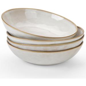 famiware Large Pasta Bowls Set of 4, Ocean Round 8.5" Pasta Serving Bowl Large Dinner Bowls, Kitchen Bowl Set, Microwave and Dishwasher Safe, Scratch Resistant, Cappuccino White famiware Large Pasta Bowls Set of 4, Ocean Round 8.5" Pasta Serving Bowl Large Dinner Bowls, Kitchen Bowl Set, Microwave and Dishwasher Safe, Scratch Resistant, Cappuccino White