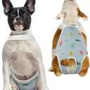 QBLEEV Dog Diapers Female Washable Sanitary Pantie with Adjustable Suspender, Reusable Doggie Diapers for Male Girl Dogs in Heat, Pet Period Panties Dog Underwear Jumpsuits for Teddy French Bulldog L