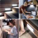 6 Pack Under Cabinet Lights Wireless, 50 LED Motion Sensor Light Indoor Rechargeable Magnetic Closet Lights Battery Operated, Under Counter Lights for Kitchen, Wardrobe, Hallway, Stairs