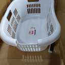 Rubbermaid Laundry Basket XL Hip-Hugger Basket 2.1-Bushel White Laundry Storage/Bathroom/Bedroom/Home Closet