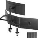 Quad Monitor Mount for 17-32 Inches - Fully Adjustable Heavy Duty 4 Monitor Arm Desk Mount, Max Load 22lbs per Screen, Clamp/Grommet, VESA 75/100 mm, Black