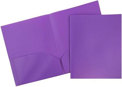 7-10 packs,JAM PAPER Plastic Pocket POP Folders - Durable School Folders - Purple