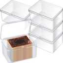 Vicenpal Playing Deck Card Storage Box Plastic Card Boxes Compatible with 100 Mtg Holder Storage Case 4.3 x 2.95 x 2.2 Inches Organizer Snap Closed Trading Games Collector(4 Pcs)
