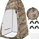 AKOZLIN Portable Pop Up Shower Privacy Shelters Instant Tent Dressing Changing Outdoor Camping Toilet Tent Camouflage, 6.2ft High-39.4"width