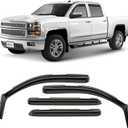 CLIM ART in-Channel Incredibly Durable Rain Guards for Chevrolet (Chevy) Silverado/GMC Sierra 2014-2018 Crew Cab, Truck Accessories, Vent Window Visors, Original Window Deflectors, Set of 4 - 614224