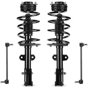 Front Struts Shock w/Coil Spring & Sway Bar Links for 2008-2019 Dodge Grand Caravan (Exc. RT, GT) / 2008-2016 Chrysler Town & Country (Exc. S), Shock Absorber Assembly Replace 171128L 171128R K7258
