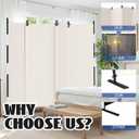 GOJOOASIS Room Divider 4 Panel Folding Privacy Screen, Portable Small Room Dividers Partition 88" Wall Dividers for Room Separation Upgrated Seamless Accordion Room Divider (White, Type A)