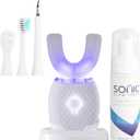 Ultrasonic for Adults Automatic Toothbrush Electric Ultrasonicss Charging Washable Travel Home Dual-use (White, M)