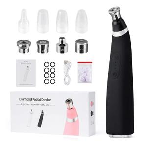 IeBilif Diamond Microdermabrasion Machine, 3 Modes Diamond Microdermabrasion Dermabrasion Machine for Blackhead Removal, Portable Microdermabrasion Tool with 8 Diamond Tips, Black 