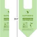 SUPERBIO 2.6 Gallon Compostable Bags with Handles, 100 Count,1 Pack, Food Scrap Bags Certified by BPI and OK compost INDUSTRIAL, 9.84L