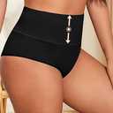 ASIMOON Womens High Waisted Underwear Tummy Control Cotton Bikini Panties Soft Comfy No Muffin Cheeky Panty Large