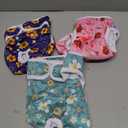 Pet Soft Washable Female Diapers (3 Pack) Female Dog Diapers, Comfort Reusable Doggy Diaper for Girl Dog in Period Heat (Cute Flower, M)