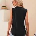 KTILG Summer Sleeveless Square Neck Tops Flowy Pleated Tunic Tank Tops for Women Loose Fit S-3XL… (Black, L)
