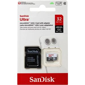 SanDisk Ultra 32GB UHS-I/Class 10 Micro SDHC Memory Card With Adapter - SDSDQUAN-032G-G4A