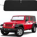 Windshield Sun Shade for Jeep Wrangler JK 2007-2018, Foldable Heat Shield with UV Protection, Custom Fit for 2/4 Door Models, Car Window Visor Accessories