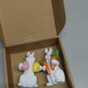 Easter decorations - Easter Bunny decorations -Resin rabbits With carrot and eggs -Bunny statues for indoor tabletop decor,Adorable rabbit figurines for easter table decor,Home,office,gifts