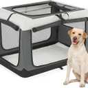 MoNiBloom 36 Inch Dog Crate for Large Medium Dogs, 3-Door Collapsible Dog Crate Foldable Pet Kennel w/Durable Mesh Windows for Indoor Outdoor Used