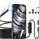 Endoscope Camera with Light, 1920P Borescope Camera with 8+1 Adjustable LED Lights, Semi-Rigid Cable 16.5FT, IP67 Waterproof for iPhone, iPad, Samsung, Cool Gadgets for Men
