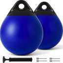 Boat Buoy Balls 10 Inch 12 Inch 15 Inch, Inflatable Mooring Buoys with Pump, Marine-Grade Vinyl Boat Fenders Round with Reinforced Eyelets for 10'-40' Boats Protection Marking Multi Color - 2/4/8 Pack