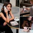 Strapurs for iPhone 12 / iPhone 12 Pro Detachable Wallet Case Compatible with Magsafe, RFID Blocking 9-Card Holder Zipper Strap Lanyard PU Leather Magnetic Phone Case for iPhone 12 6.1", Rose Gold