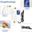 Tankless Water Heater Electric 110V, 3000W Instant Electric Water Heater, Under Sink Water Heater with Digital Display, On Demand Hot Water heater Electric for Kitchen Bathroom Washin