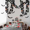 2X 6.6FT Black Maple Leaf Garland, Artificial Autumn Maple Leaf, Halloween Decoration Leaves Wall Decor for Fireplace Mantel, Stairs, Home Decor