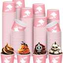 CHENGU 180 Pcs Halloween Snack Cups 9 oz Disposable Ghost Paper Ice Cream Bowls Decorative Spooky Boo Dessert Treat Bowls for Yogurt Soup Hot or Cold Food Halloween Party Supplies (Novel Ghost)