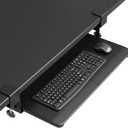 BONTEC KMT01 Under Desk Keyboard Tray, Pull-Out Keyboard & Mouse Platform with C-Clamp, 25.6 x 11.8 in Space-Saving Ergonomic Slide-Out Drawer, Black Carbon Fiber