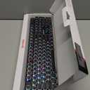 Redragon Wireless Typewriter Style Mechanical Gaming Keyboard, Bluetooth/2.4Ghz/Wired, RGB Backlit, Rechargeable, Blue Switch - Clicky, Metal Panel, Round Keycaps, Black