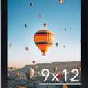 9x12 Picture Frame Black for Wall Hanging, Wall Mounting Horizontally or Vertically, 9 x 12 Wall Gallery Poster Photo Frame with Shatter Resistant Plexiglass, Black