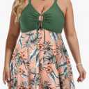 Hanna Nikole Women Plus Size Swim Dress, One Piece Swimsuits Tummy Control Bathing Suit Adjustable Cut Out Swimwear, Size 24W