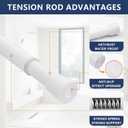 Adjustable Shower Curtain Rod 28 to 64.5 Inches, Small Spring Tension Curtain Rod, No Drill Curtain Rods for Windows, Bathroom, Closet, Non-Slip, Anti-Rust, 0.86" Diameter, White