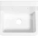 Utility Sink, Wall Mounted Farmhouse Bathroom Sink, Modern Laundry Sinks Above Counter, Floating Porcelain Ceramic Tub High Back for Garage, Washing Room, Kitchen