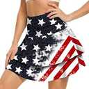 WOWENY Women's Athletic Pleated Tennis Skirt Ladies Active Layered Skort with Pocket Running Golf Skirt with Ruffle for Workout Sports Pickleball(2-Layer USA, L)