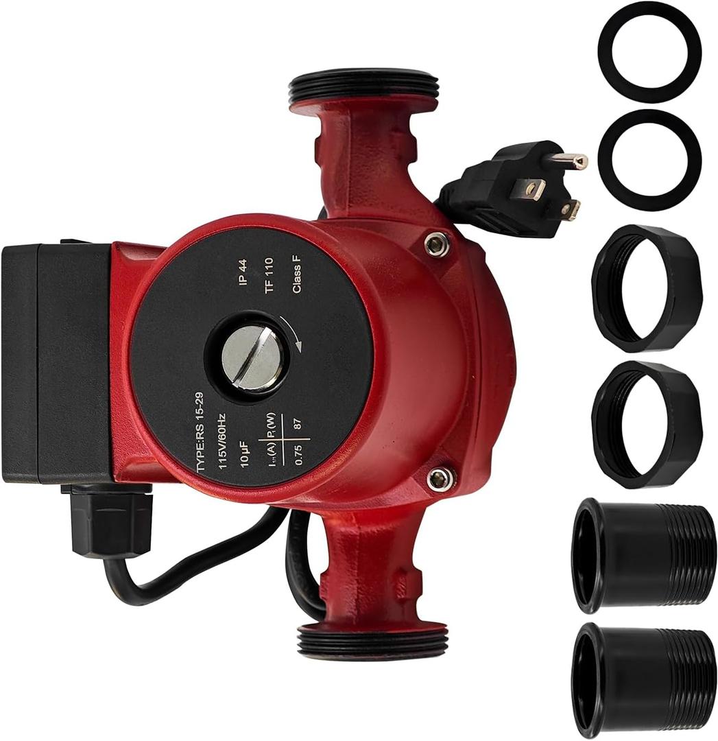 59896775 115V Circulator Pump Replacement Compatible with Grundfos UP15-29SU, Used for Radiant Heating, Hydronic Heating, Fan Coil Heating, Solar and Other System Types