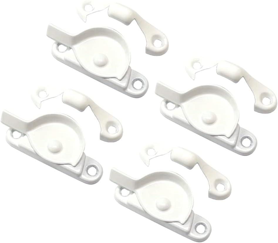 QCAA Zinc Die Cast Window Sash Lock, 2-7/16", White, 4 Pack, Made in Taiwan