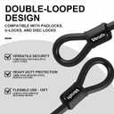 Venzio Heavy Duty 15FT 12mm (1/2 inch) Bike Lock Cable with Loops, Security Steel Lock Cable, PVC Coated Anti-Theft Chain for Bicycle, Gate, Grill, Generator