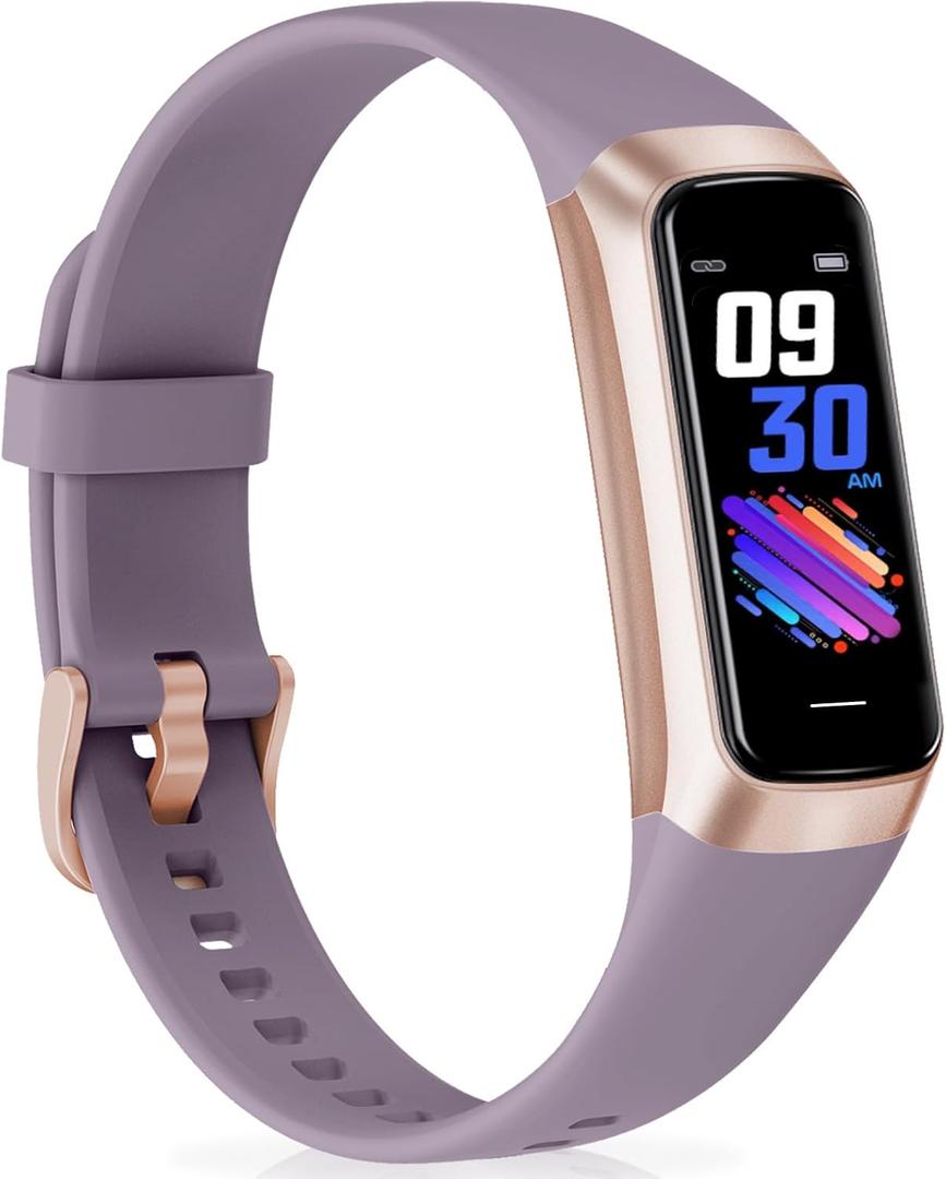 Fitness Tracker with 24/7Heart Rate, Blood Pressure, Sleep Tracking, Calorie, Activity Tracker with 1.1" AMOLED Color Screen, Waterproof Step Tracker for Android iPhones Women Men (Orchid)