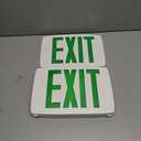 Lithonia Lighting LQM S W 3 G 120/277 X2 M6 Quantum Thermoplastic LED Emergency Exit Sign with Stencil-Faced White Housing and Green Letters, Pack of 2