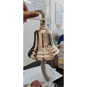 4" Solid Brass Bell Quality Marine Wall Mounted Ship Hanging Bell Perfect for Dinner, Indoor, Outdoor, School, Bar, Reception, Last Order & Church by The Metal Magician