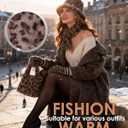 Gifts Sets for Women-5 Piece, Faux Fur Bucket Hat and Glove Set, Valentines Gifts for Her Wife Sister Girlfriends (Leopard Print Light)