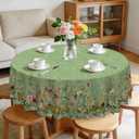 Eikione 70In Round Tablecloths Stain Resistant Tablecloth Wrinkle Free Circle Table Clothes, Washable Reusable Polyester Flower Table Covers