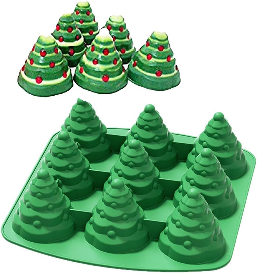 3D Christmas Tree Silicone Mold  Holiday Baking Pan for Mousse Cakes, Muffins, Ice Cubes & DIY Crafts | Food-Grade Mold for Chocolate, Soap, Bath Bombs & Candles