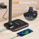 CHARYJOD LED Desk Lamp for Office Home, Height Adjustable Architect Desk Light with USB Adapter, Stepless Dimming Desk Lamp Light for Reading, Study, Workbench