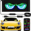 Devil Eyes Light for Cars, 10.6"4.7" Ultra Thin LED Soft Screen Bluetooth APP Control, Dynamic Double Row LED Display Panel, Custom Text Animation Eyes for Car Windshield