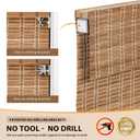 LazBlinds No Tools No Drill Cordless Bamboo Roman Shades, Light Filtering Window Treatment, Roll Up Bamboo Blinds for Windows 31'' W x 48'' H, Brown