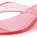 Herstyle Women’s Kitten Heels Clear Jelly Slides, Square Toe Thong Flip Flop, 1.5 Inch Low Heel Slip-On Open Toe Dressy Summer Sandals for Vacation Beach, 7